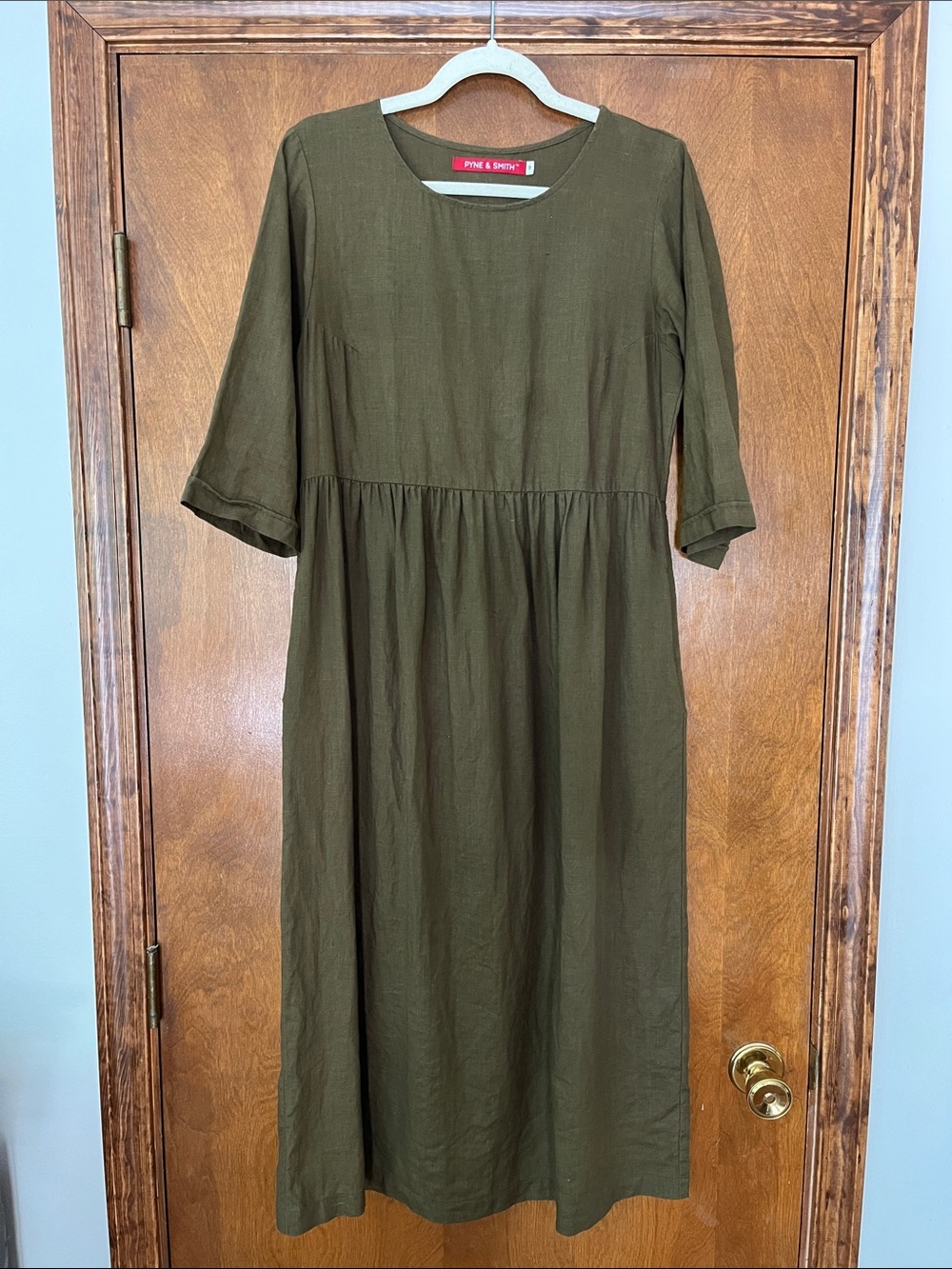 Pyne and Smith Green Linen Dress
